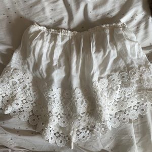 White cropped tube top with built in bra, size x-small